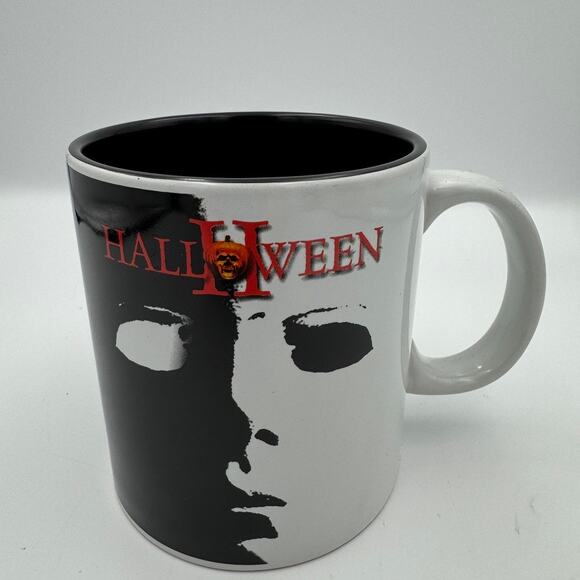 Universal Studios Halloween II Michael Myers 20oz Ceramic Mug Silver Buffalo - Picture 1 of 7